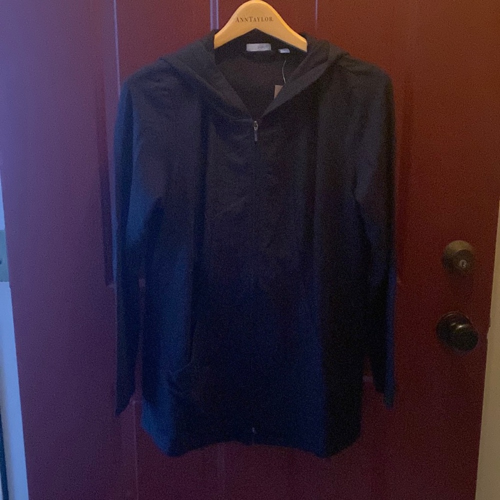 Pure Jill Black Hooded Sweatshirt Pima Cotton